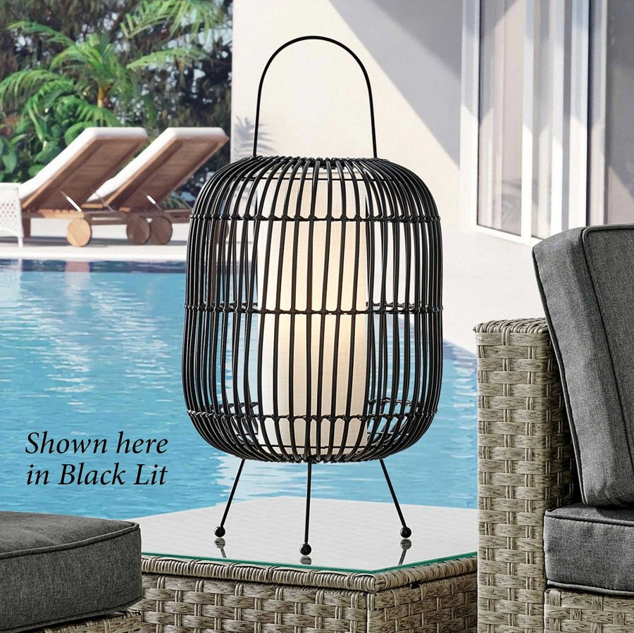 Home Accents Touch of Class | Alberta Natural Faux Rattan Outdoor Led Cordless Lamp