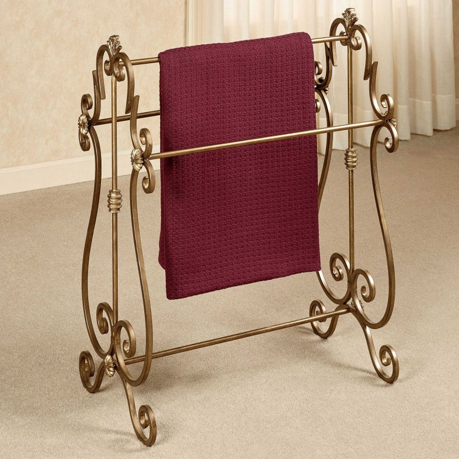 Furniture Touch of Class | Esmeralda Antique Gold Metal Blanket Rack