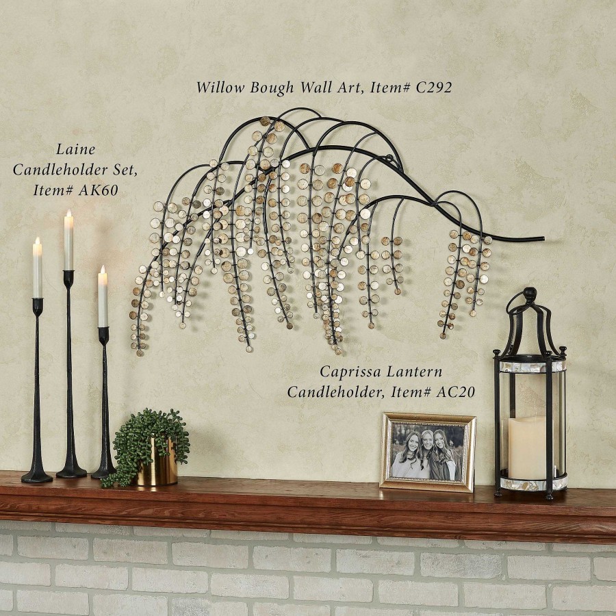 Home Accents Touch of Class | Caprissa Modern Metal And Capiz Shell Lantern Candleholder