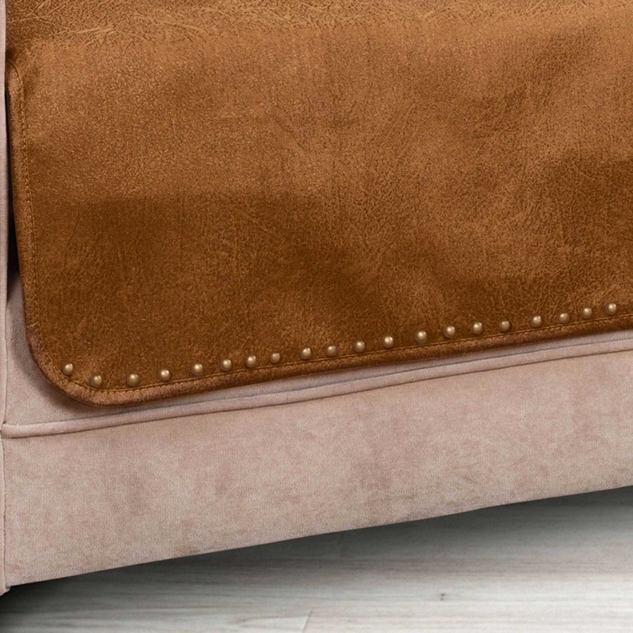 Furniture Touch of Class | Stonehill Cognac Faux Leather Slip Resistant Furniture Protectors