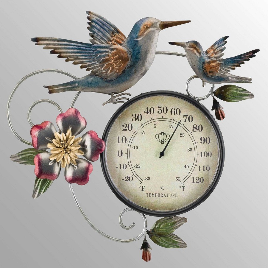 Home Accents Touch of Class | Hummingbird Outdoor Thermometer Metal Wall Art