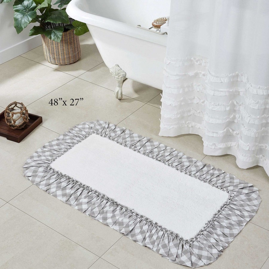 Bath Touch of Class | Annie Gray Plaid Ruffled Bath Mats By April & Olive