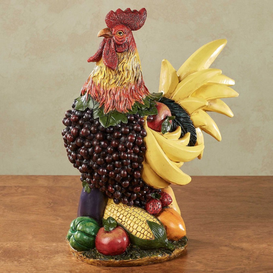 Kitchen Touch of Class | Rooster Medley Fruit And Vegetable Table Sculpture