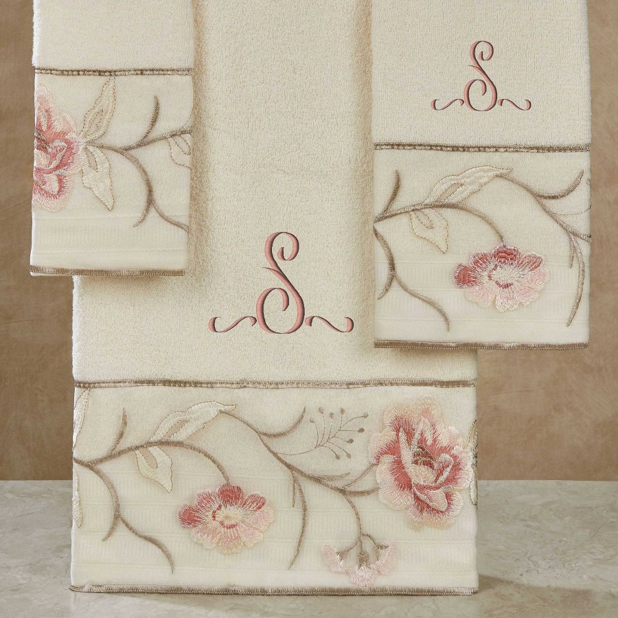 Bath Touch of Class | Dublin Rose Ii Embroidered Floral Bath Towel Set