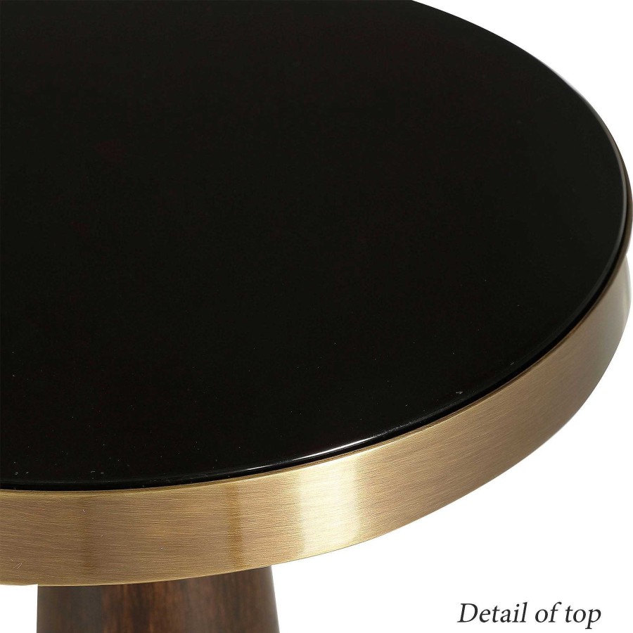 Furniture Touch of Class | Fortier Contemporary Pedestal Style Round Accent Table From Uttermost