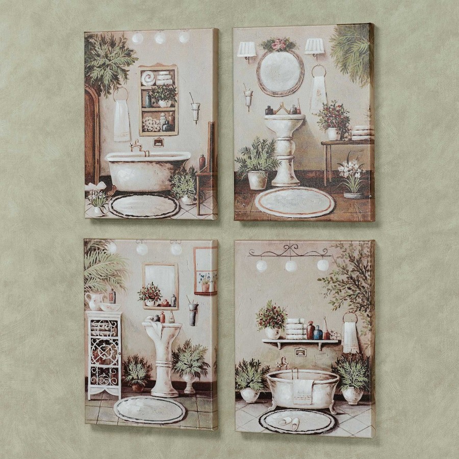 Bath Touch of Class | Bathroom Bliss Canvas Wall Art Set Of 4