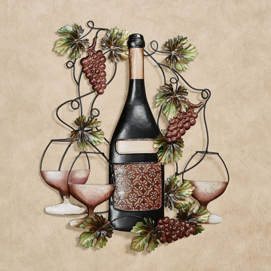 Kitchen Touch of Class | Port Classique Wine Bottle Metal Wall Art