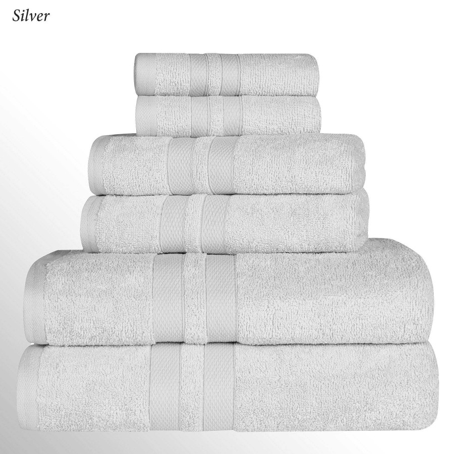 Bath Touch of Class | 500 Gsm Superior Ultra Soft Cotton 6 Pc Bath Towel Set