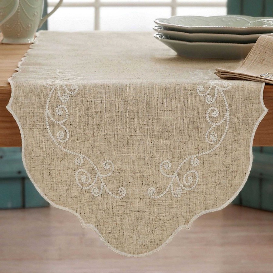 Kitchen Touch of Class | Lenox French Perle Embroidered Swirl Table Linens