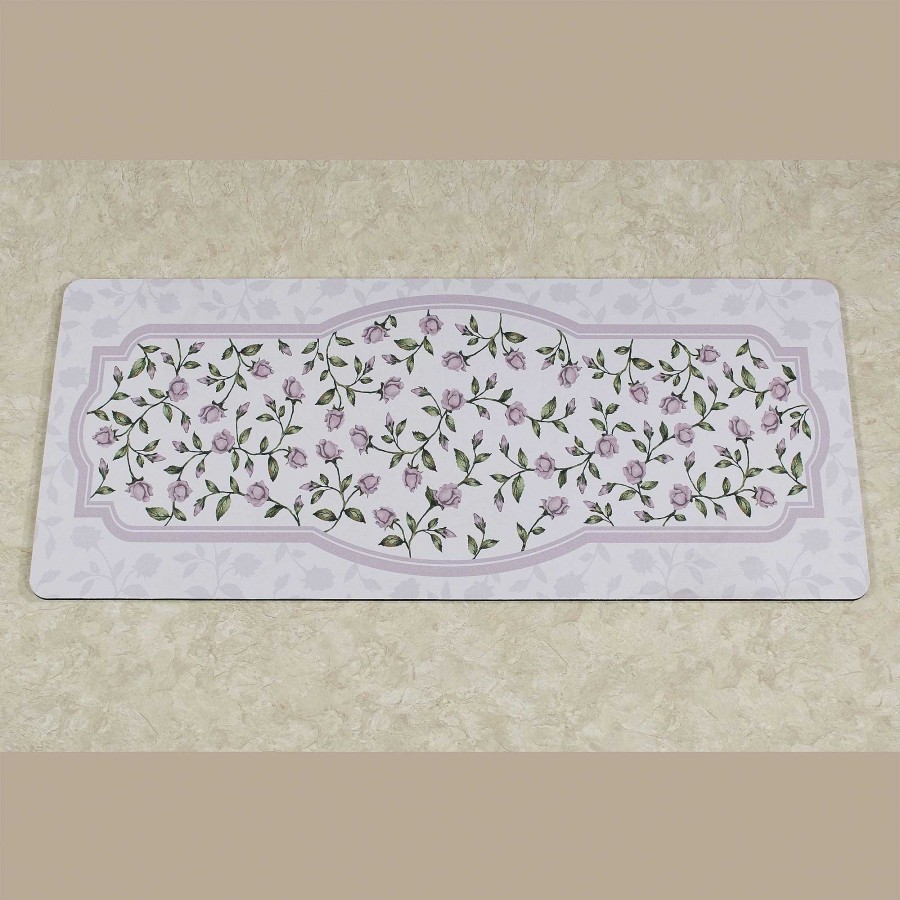 Bath Touch of Class | Enchanted Rose Lavender Floral Runner Premium Comfort Mat