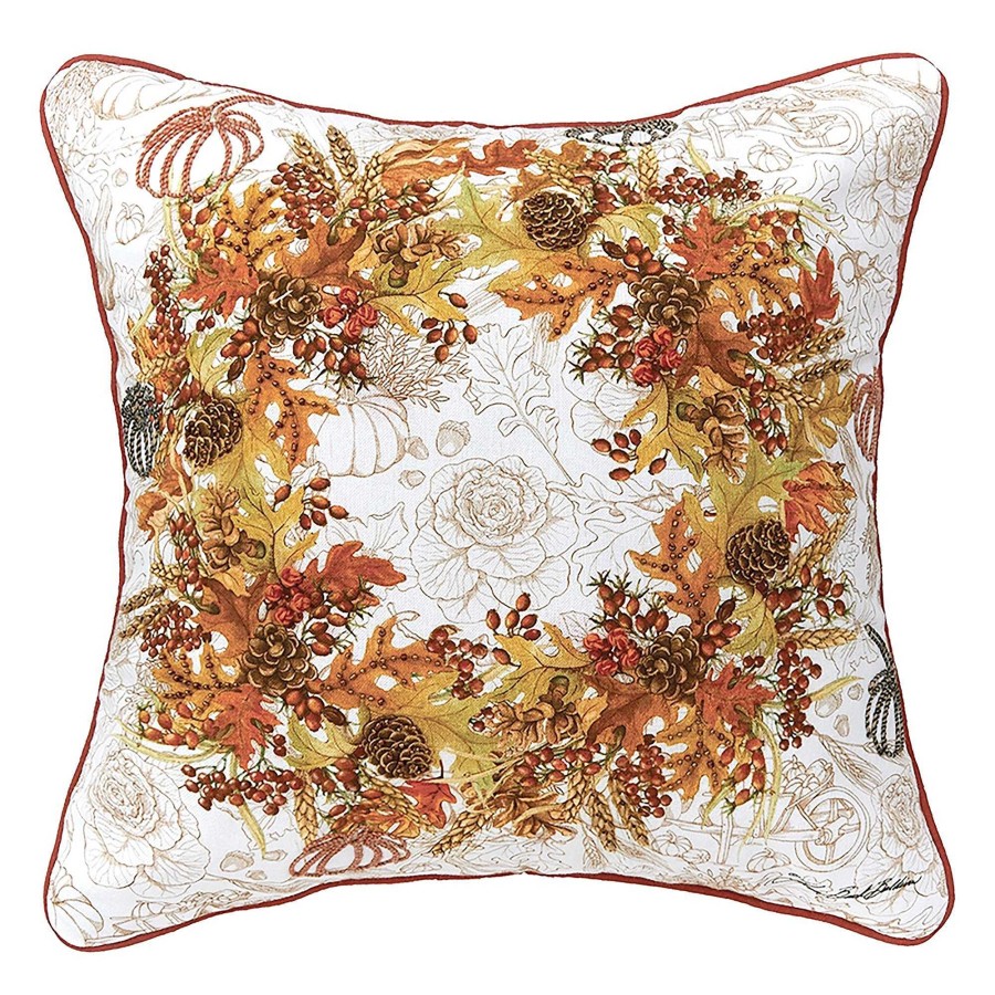 Bedding Touch of Class | Autumn Wreath Fall Decorative Accent Pillow