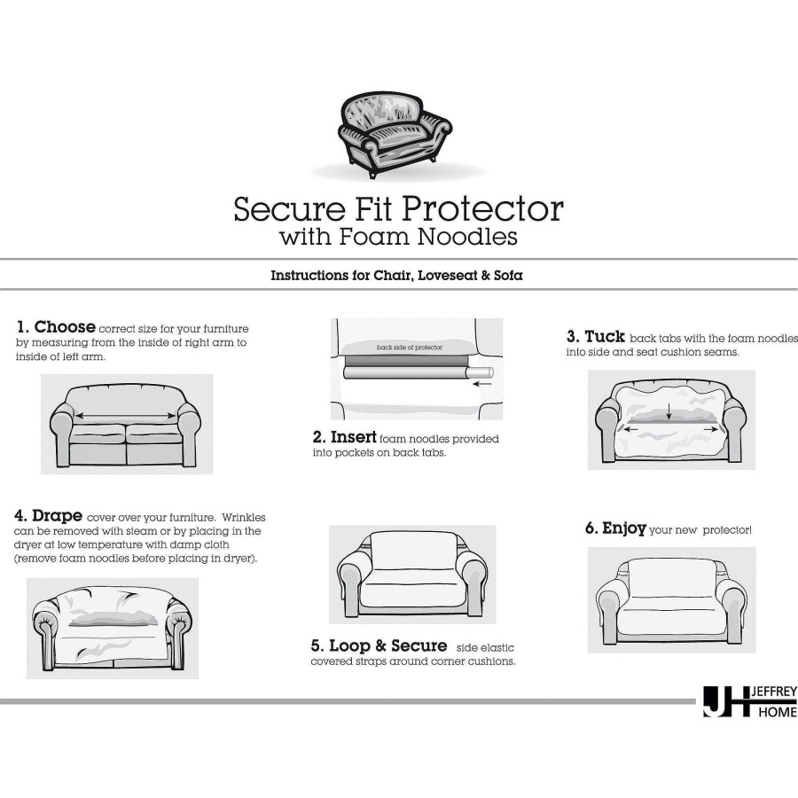 Furniture Touch of Class | Clairmont Quilted Secure Fit Furniture Protectors With Straps And Tuck Flaps