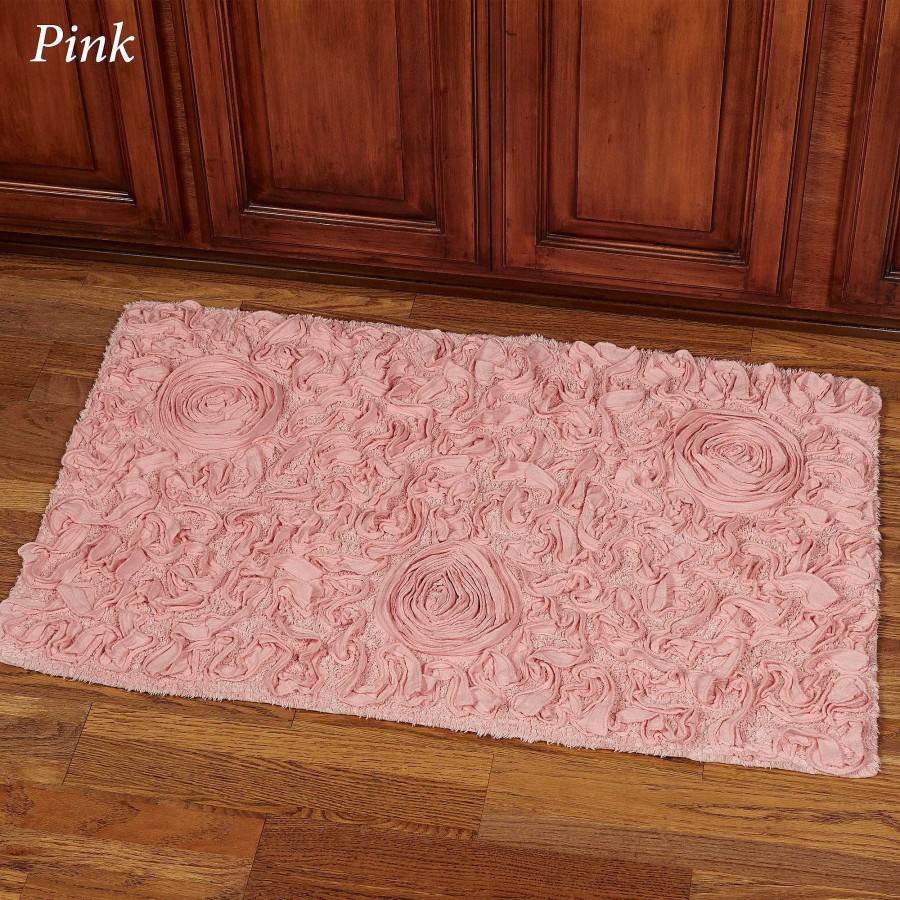 Bath Touch of Class | Bellflower Dimensional Rosette Bath Rugs