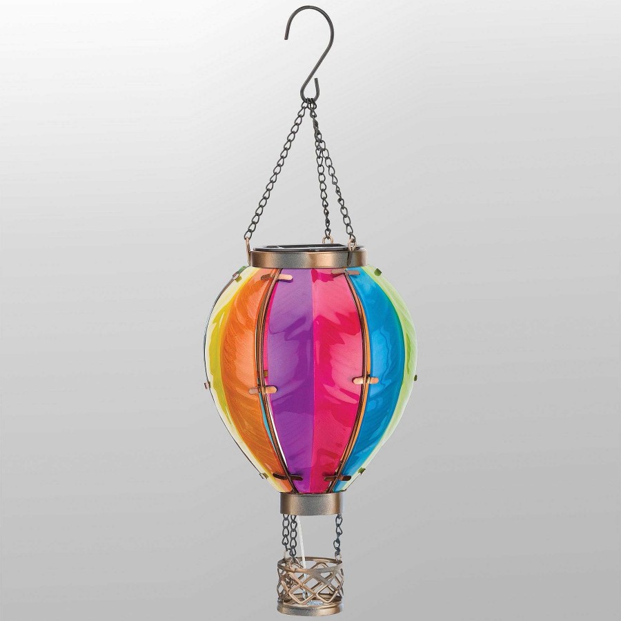 Home Accents Touch of Class | Rainbow Hot Air Balloon Outdoor Hanging Solar Led Lantern