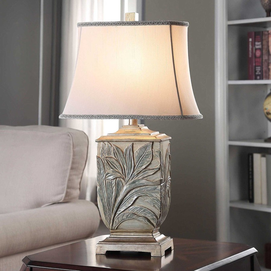 Home Accents Touch of Class | Florissa Beige And Sage Green Bird Of Paradise Table Lamp