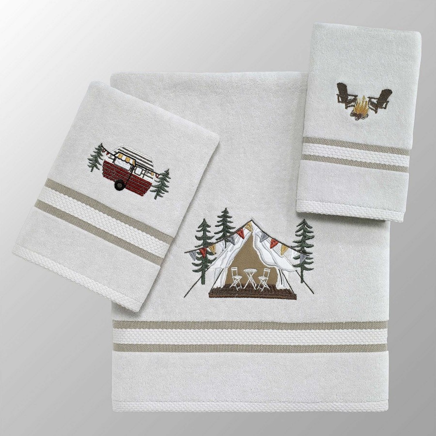 Bath Touch of Class | Gone Glamping Embroidered Bath Towel Set