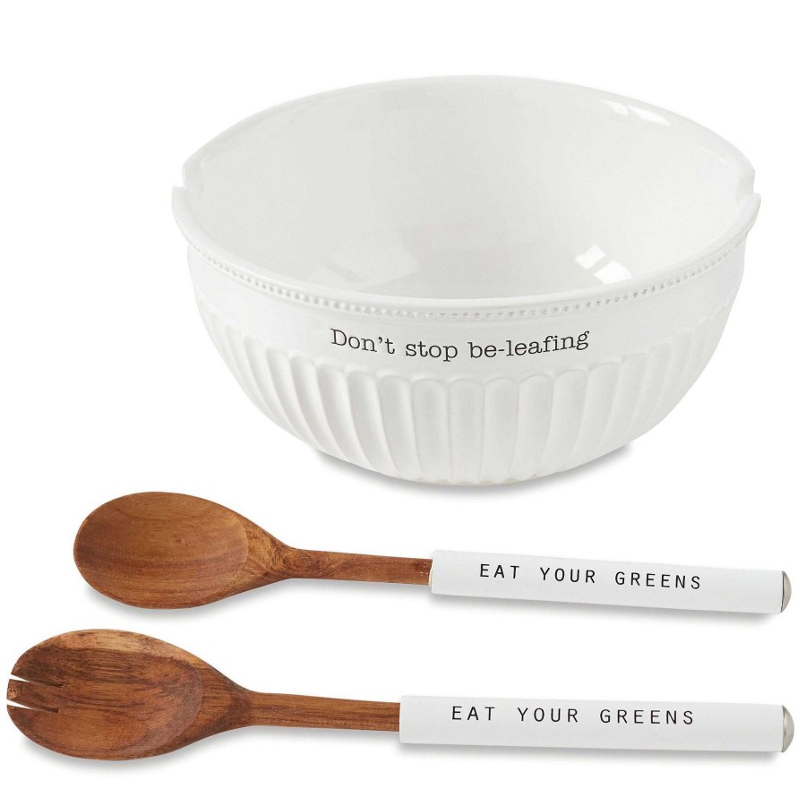 Kitchen Touch of Class | Circa Dont Stop Beleafing Salad Bowl And Servers Set