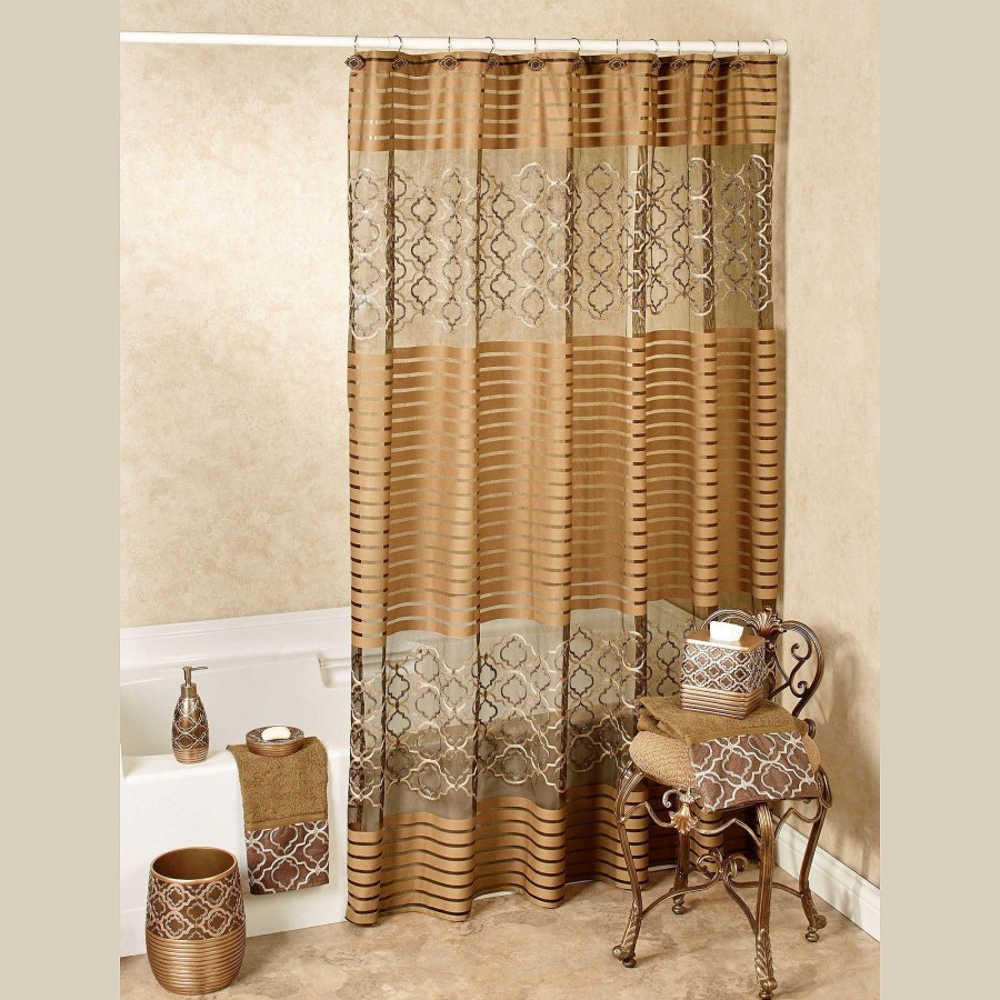 Bath Touch of Class | Spindle Embroidered Medallion Shower Curtain