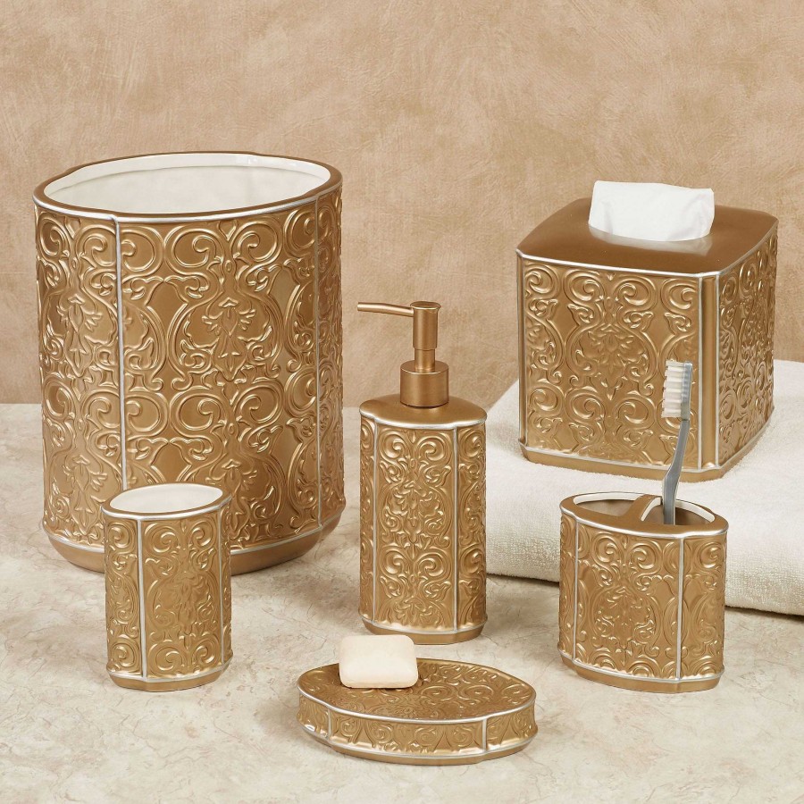 Bath Touch of Class | Destiny Gold Ceramic Bath Accessories