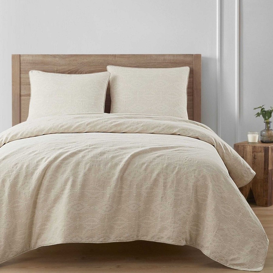 Bedding Touch of Class | Tempe Woven Matelasse Beige Southwest Mini Comforter Set Bedding