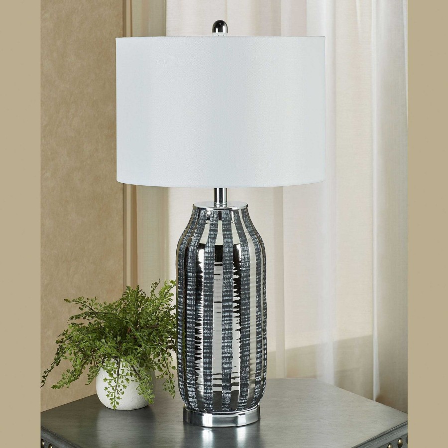 Home Accents Touch of Class | Astrid Silver Chrome Ceramic Table Lamp