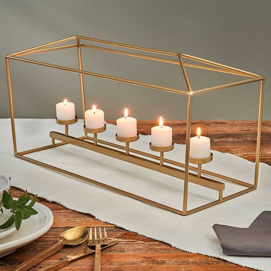 Home Accents Touch of Class | Taba Gold Metal Votive Candelabra Table Centerpiece