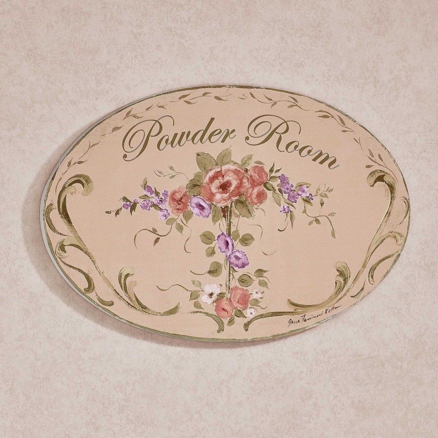 Bath Touch of Class | Emma Floral Powder Room Bathroom Wall Plaque Sign