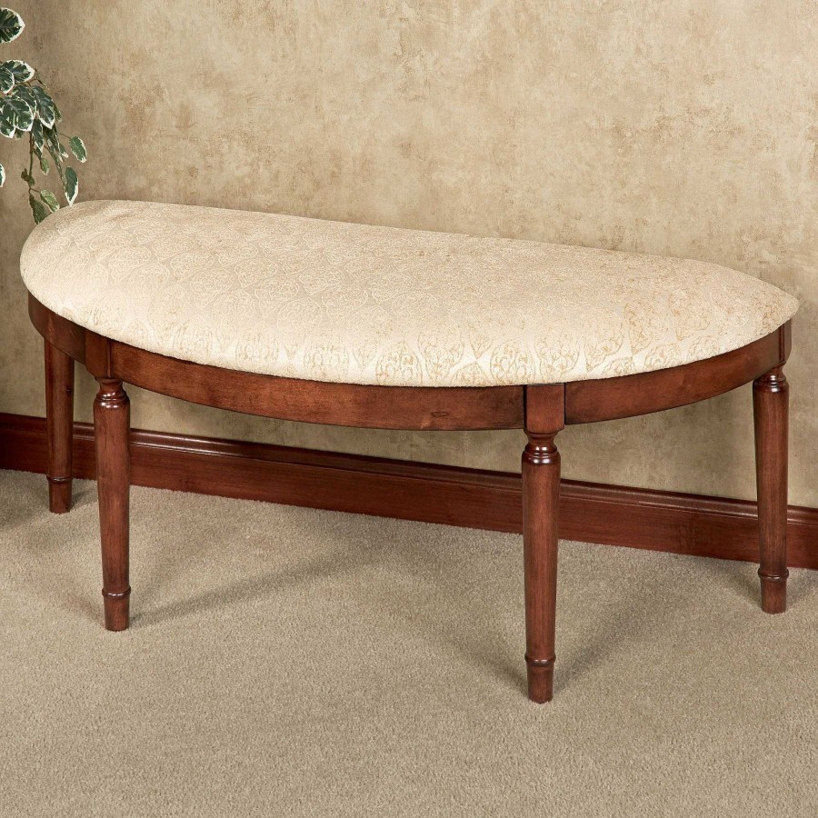 Furniture Touch of Class | Mazie Upholstered Half Moon Bench