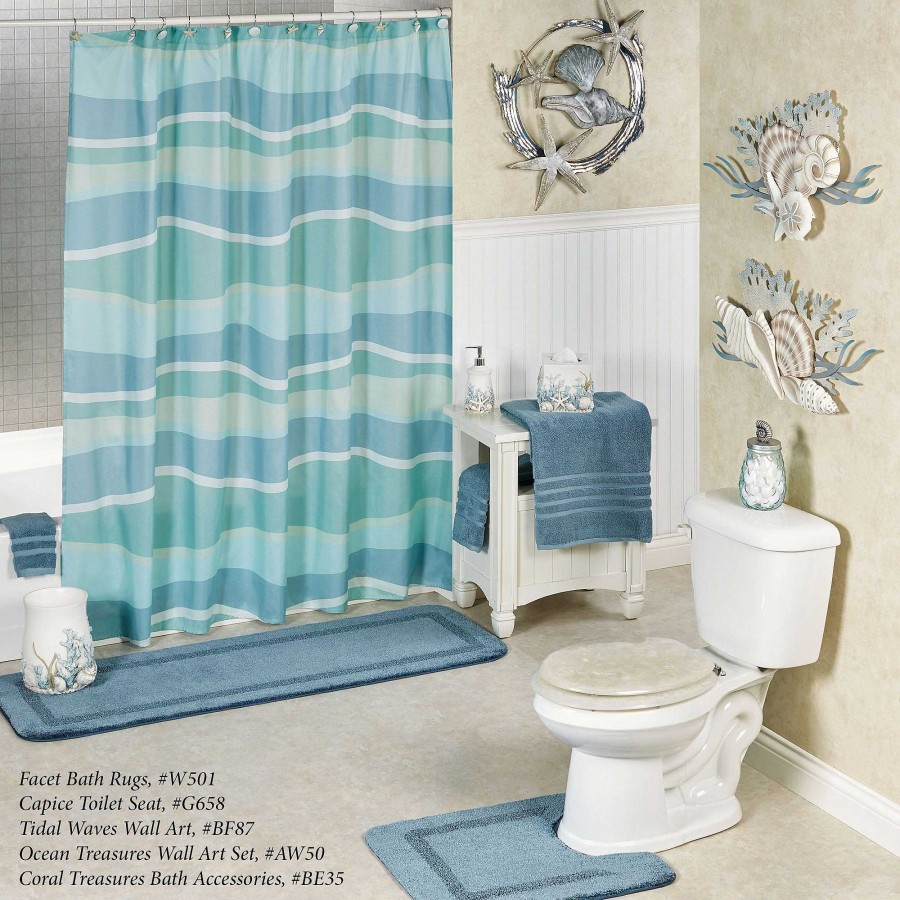 Bath Touch of Class | Ocean Tides Ii Coastal Shower Curtain