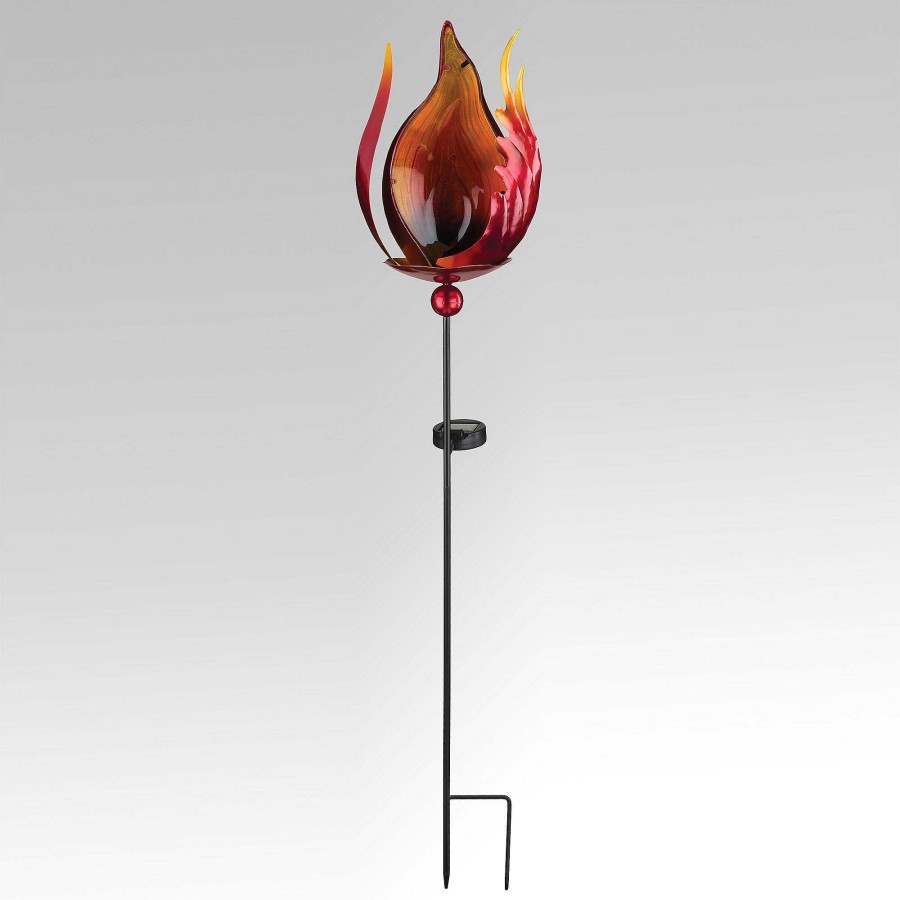 Home Accents Touch of Class | Blaze Flame Shaped Outdoor Led Solar Yard Stake