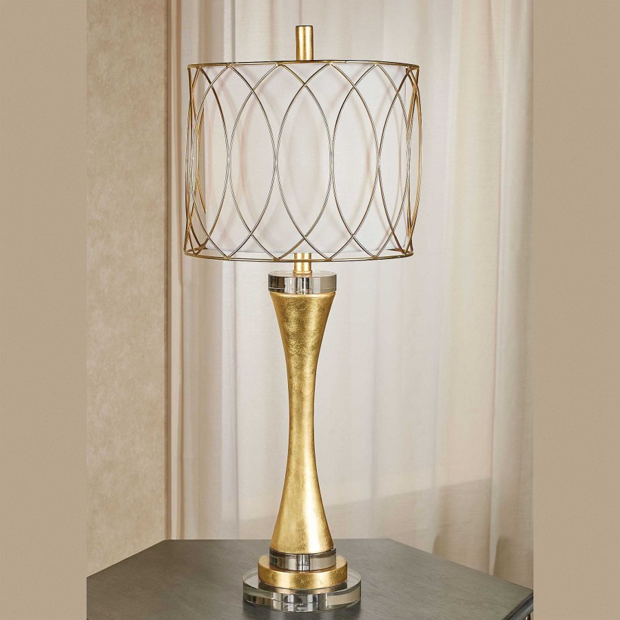 Home Accents Touch of Class | Amare Gold Table Lamp With Double Shade