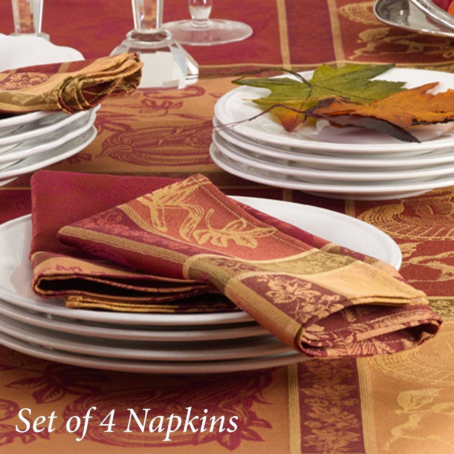 Kitchen Touch of Class | Bountiful Harvest Jacquard Woven Fall Autumn Thanksgiving Table Linens