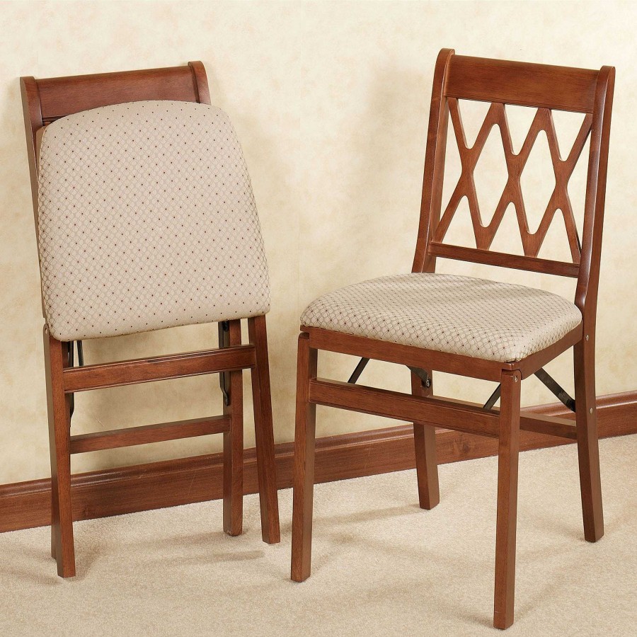 Kitchen Touch of Class | Lattice Back Folding Chair Pair