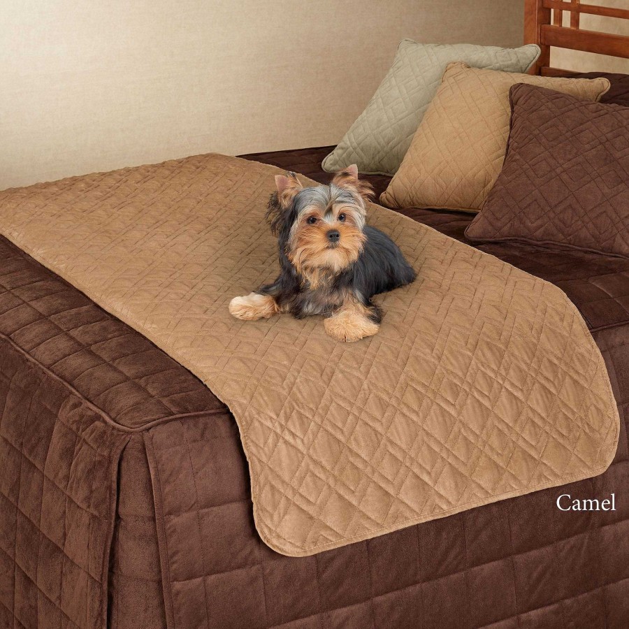 Bedding Touch of Class | Mason Ultimate Quilted Faux Suede Bed Protector For Pets