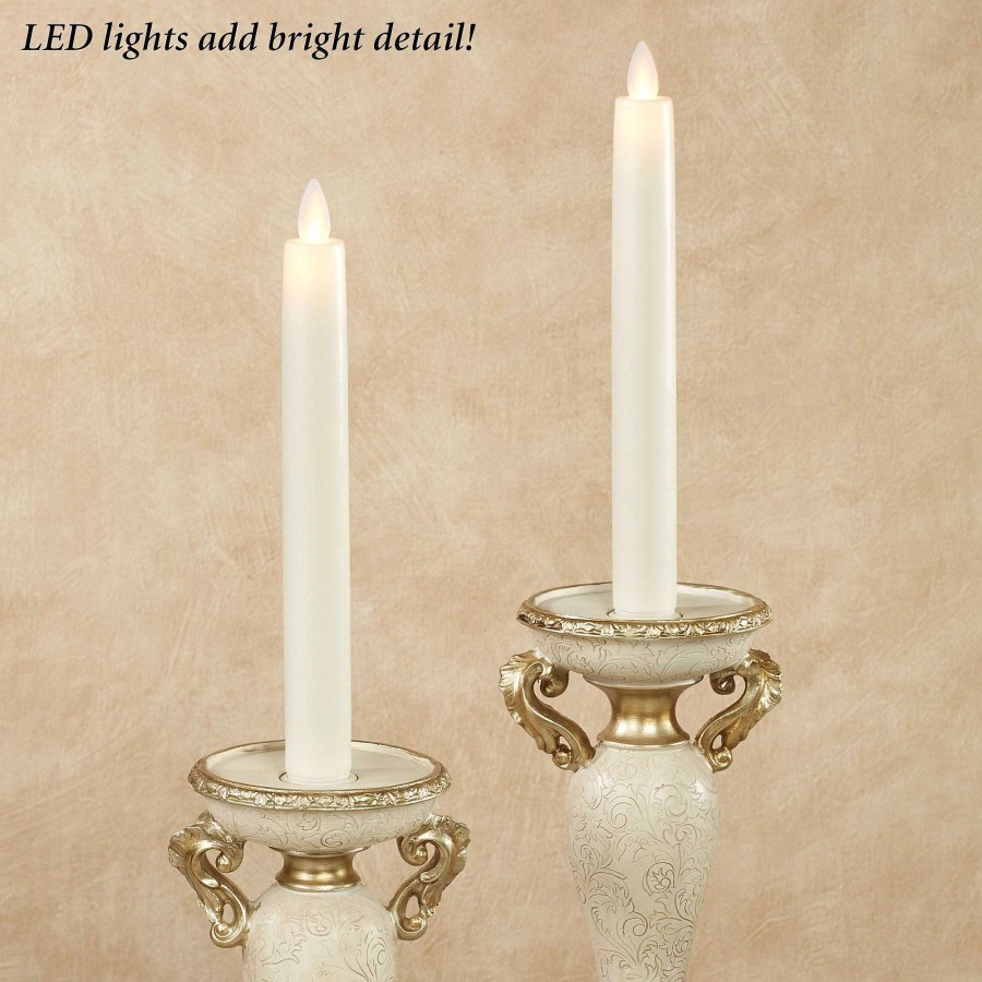 Home Accents Touch of Class | Alexa Mystique Moving Flame Ivory Led Flameless 8" Taper Candle Set