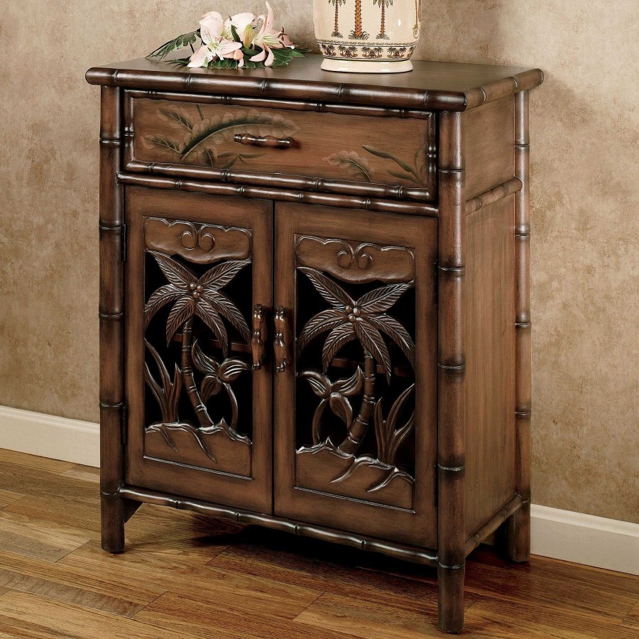 Furniture Touch of Class | Tropical Palm Tree Storage Cabinet