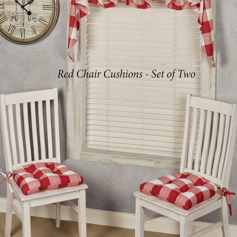 Kitchen Touch of Class | Campbell Buffalo Check Chair Pad Cushion Set Of 2