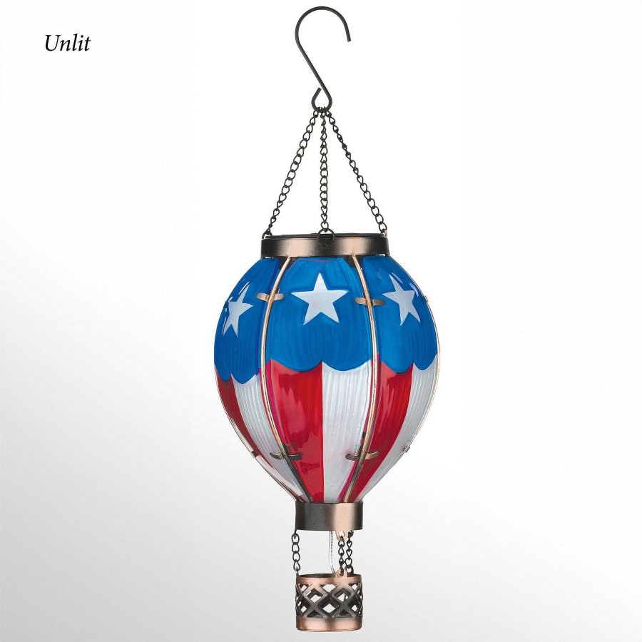 Home Accents Touch of Class | Americana Hot Air Balloon Outdoor Hanging Solar Led Lantern