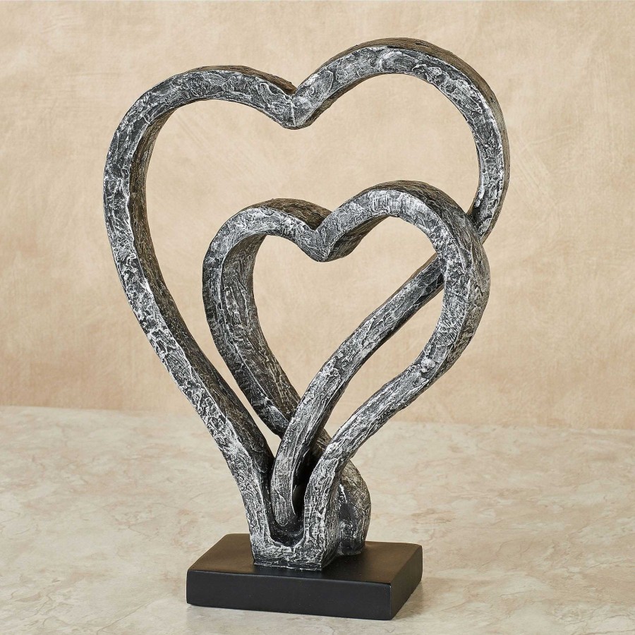 Home Accents Touch of Class | Our Hearts As One Love Antique Silver Table Sculpture