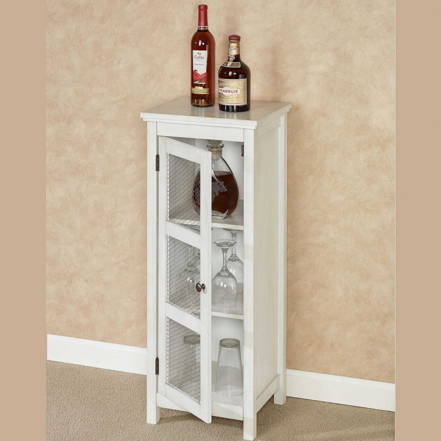 Furniture Touch of Class | Alston Whitewash Wooden Storage Cabinet