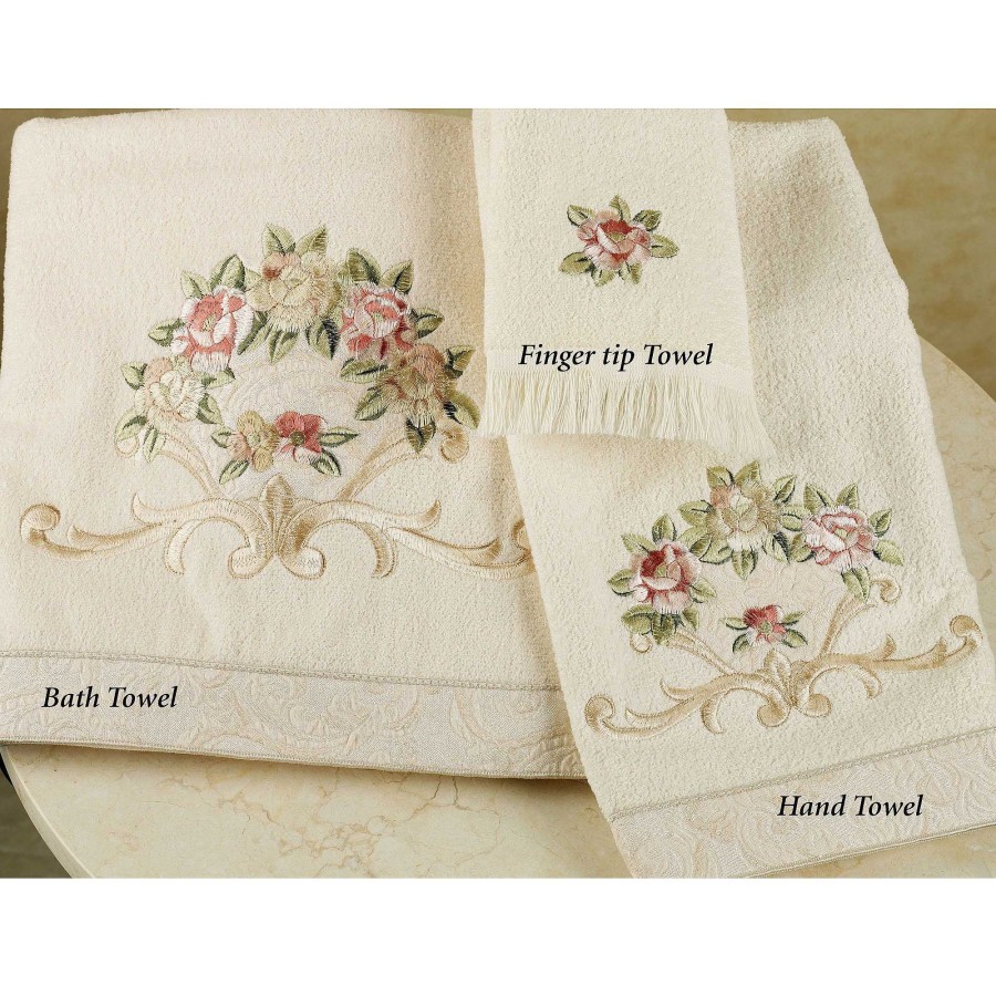 Bath Touch of Class | Rosefan Embroidered Bath Towels