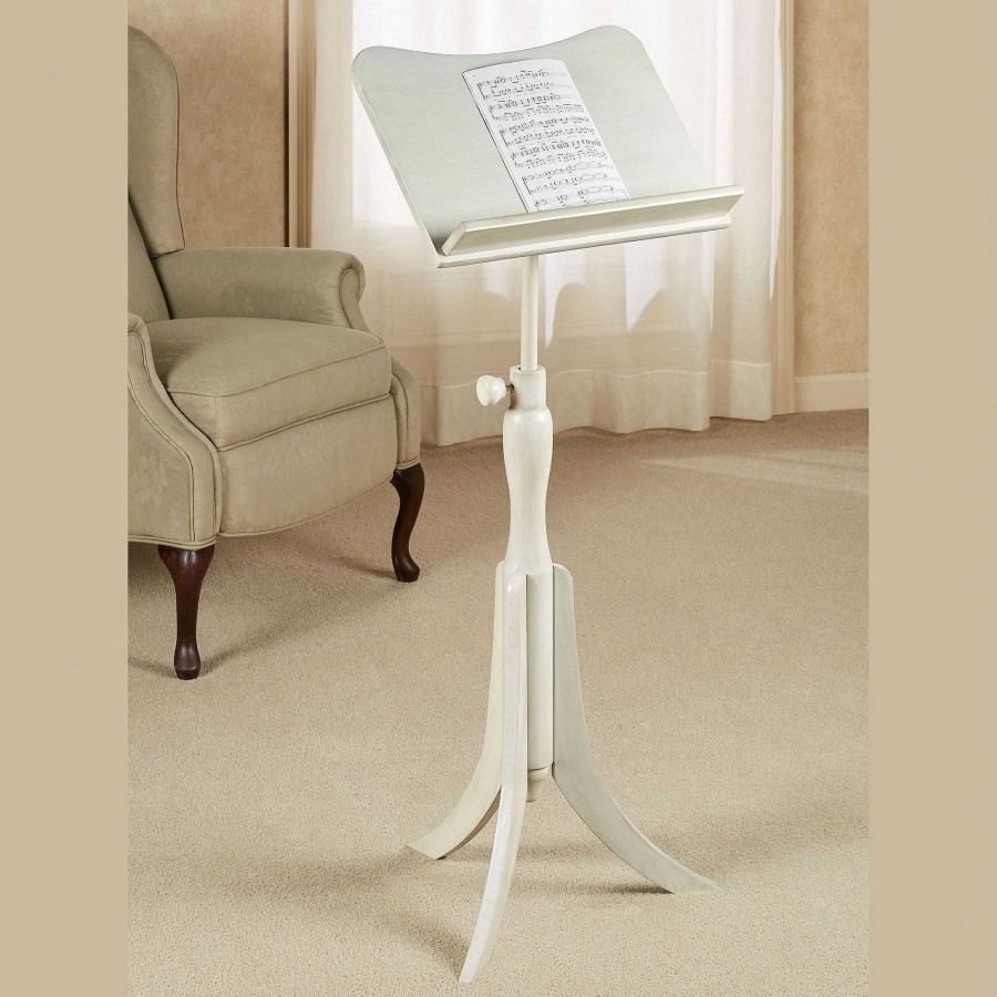 Home Accents Touch of Class | Parke Whitewash Adjustable Wooden Music Stand