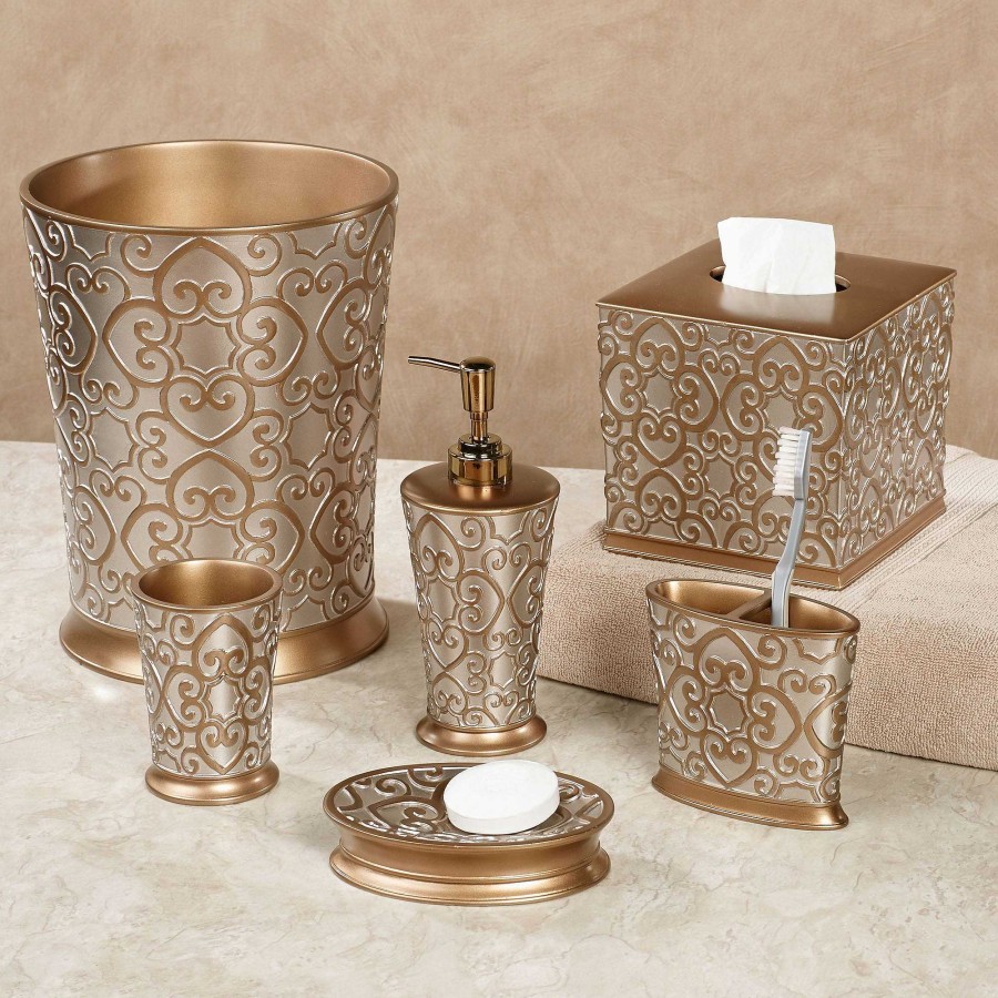 Bath Touch of Class | Allure Ii Silver And Gold Bath Accessories