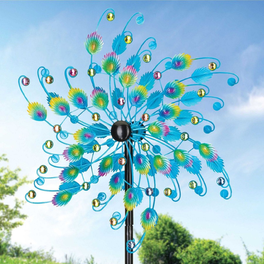 Home Accents Touch of Class | Peacock Feather Outdoor Garden Wind Spinner