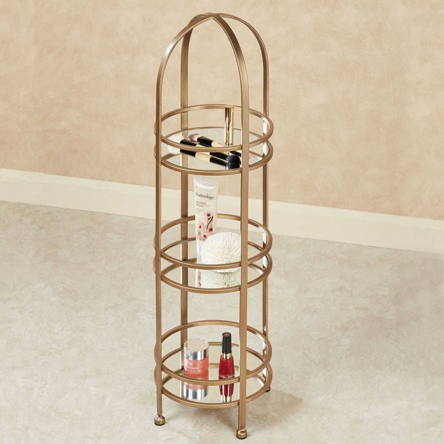 Bath Touch of Class | Alyssa Round Mirrored Floor Stand