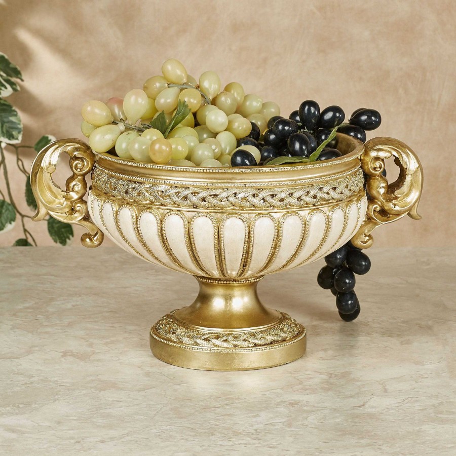 Home Accents Touch of Class | Millea Champagne Gold And Ivory Decorative Centerpiece Bowl