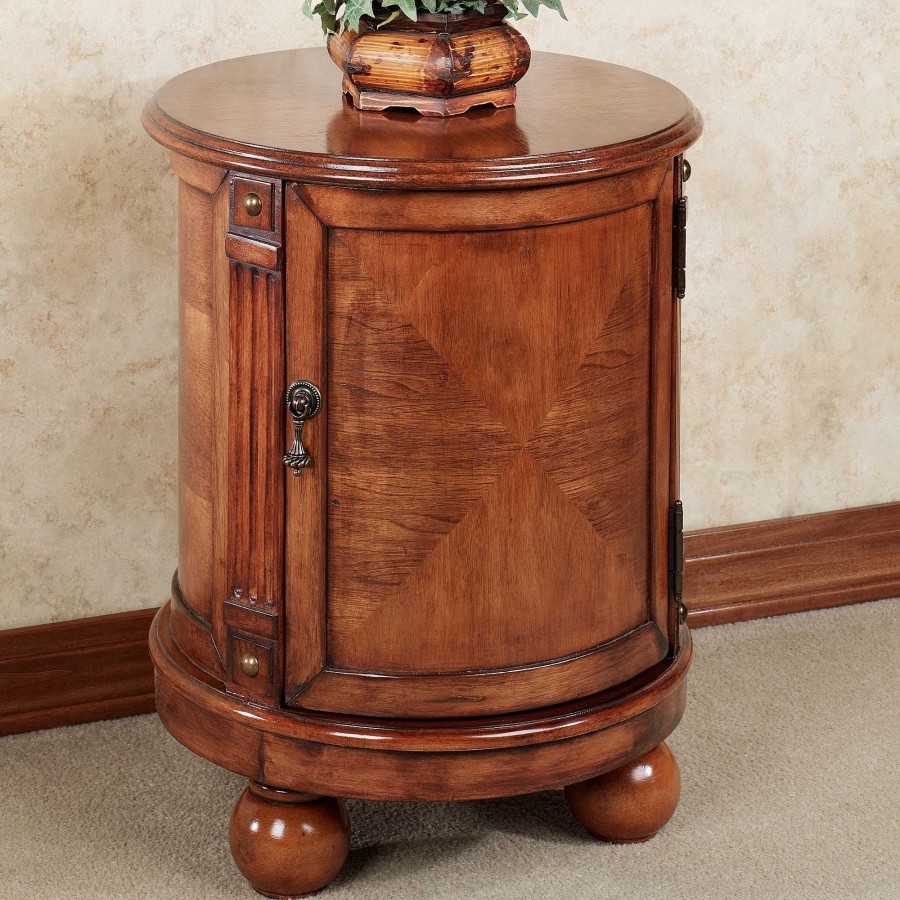 Furniture Touch of Class | Eldred Round Chairside Accent Storage Chest