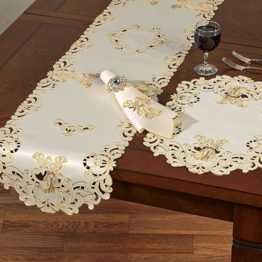 Kitchen Touch of Class | Angelica Embroidered Angel Tablecloth And Table Linens