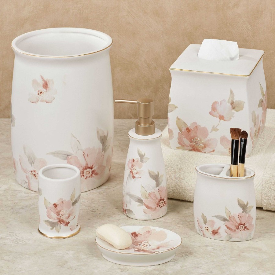 Bath Touch of Class | Misty Floral Ceramic Bath Accessories