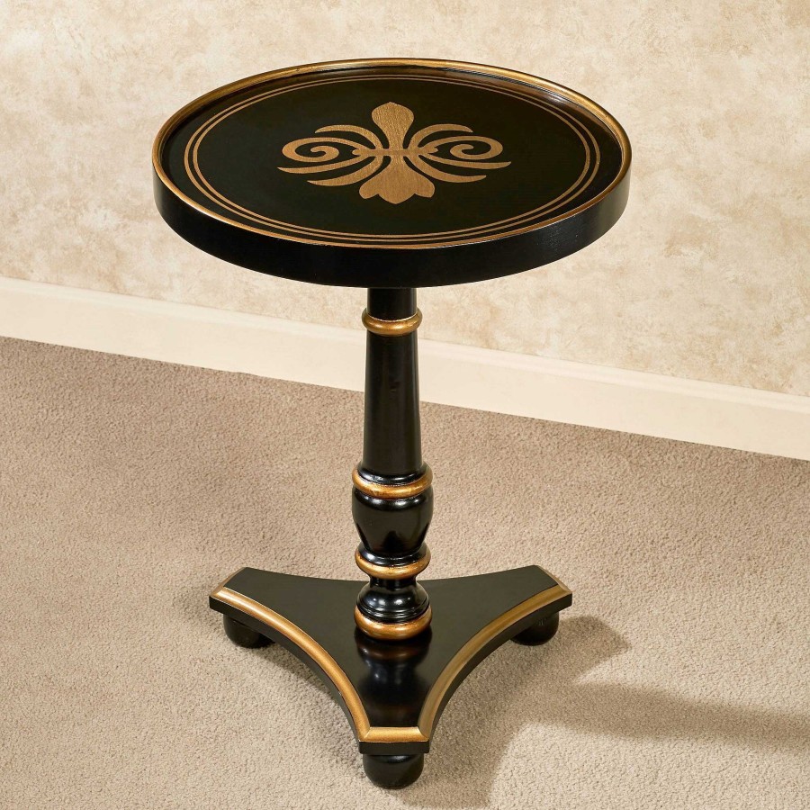 Furniture Touch of Class | Noble Nights Round Black Pedestal Table